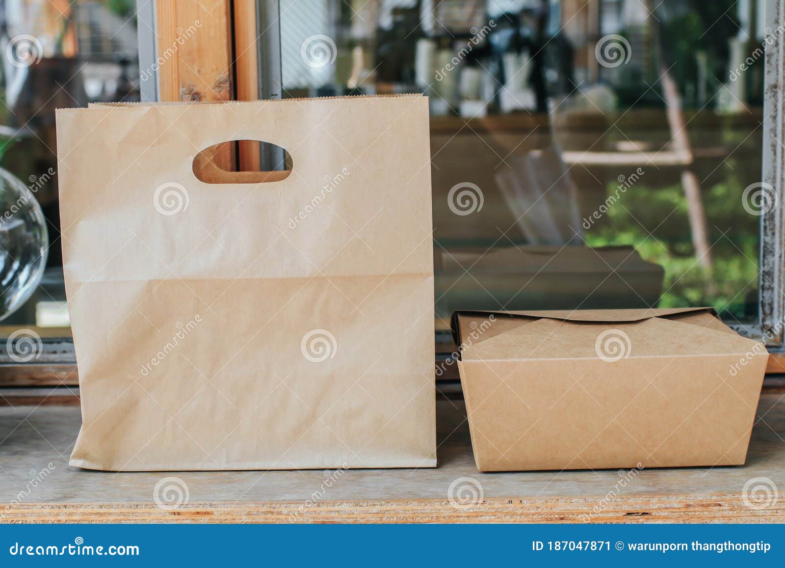 Brown Clear Empty Blank Craft Paper Bag And Kraft ...