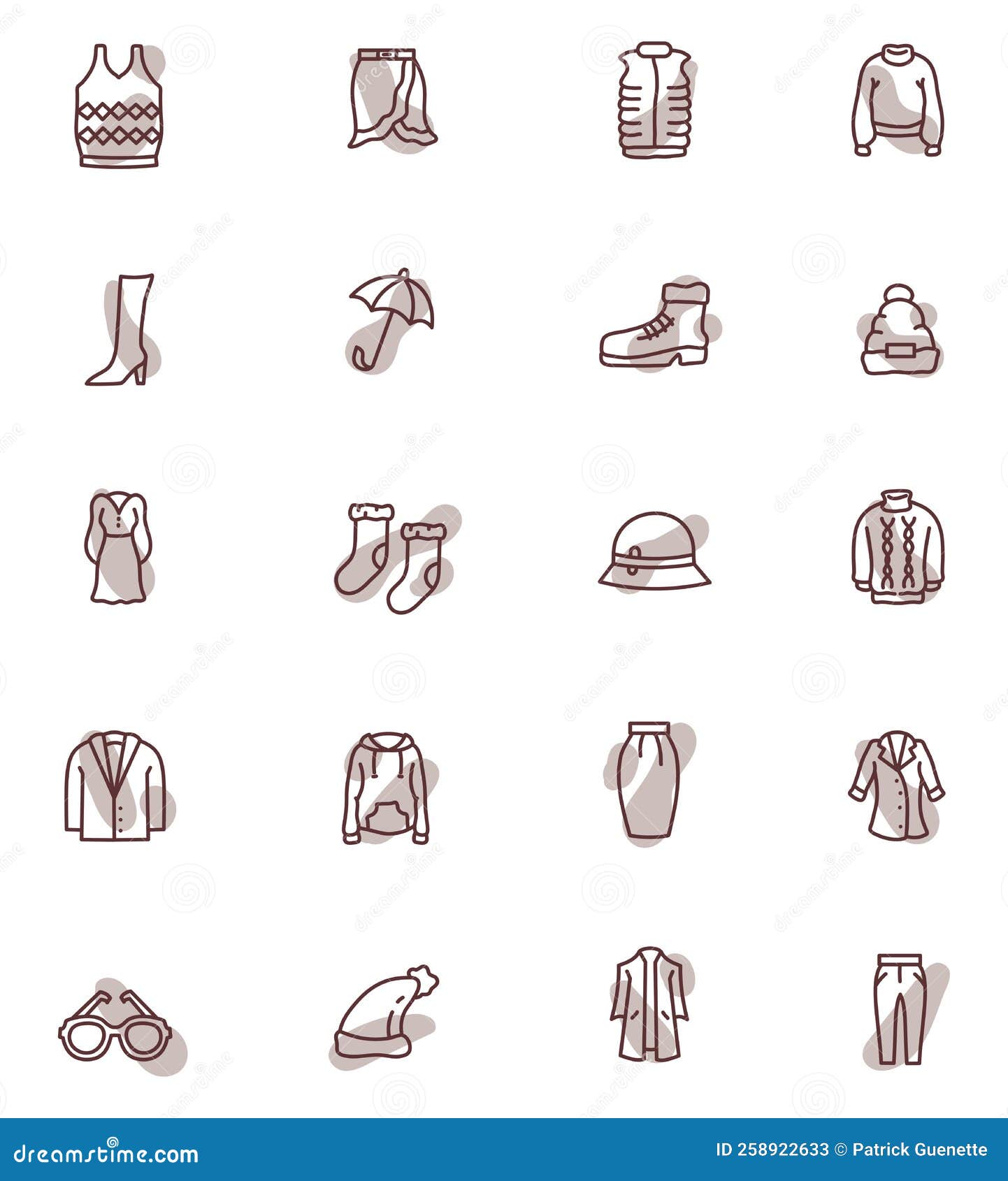 Brown clothes, icon stock vector. Illustration of cloth 258922633