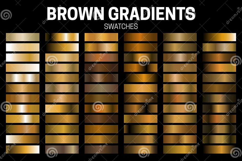 Brown Color Gradient Collection of Swatches Stock Illustration
