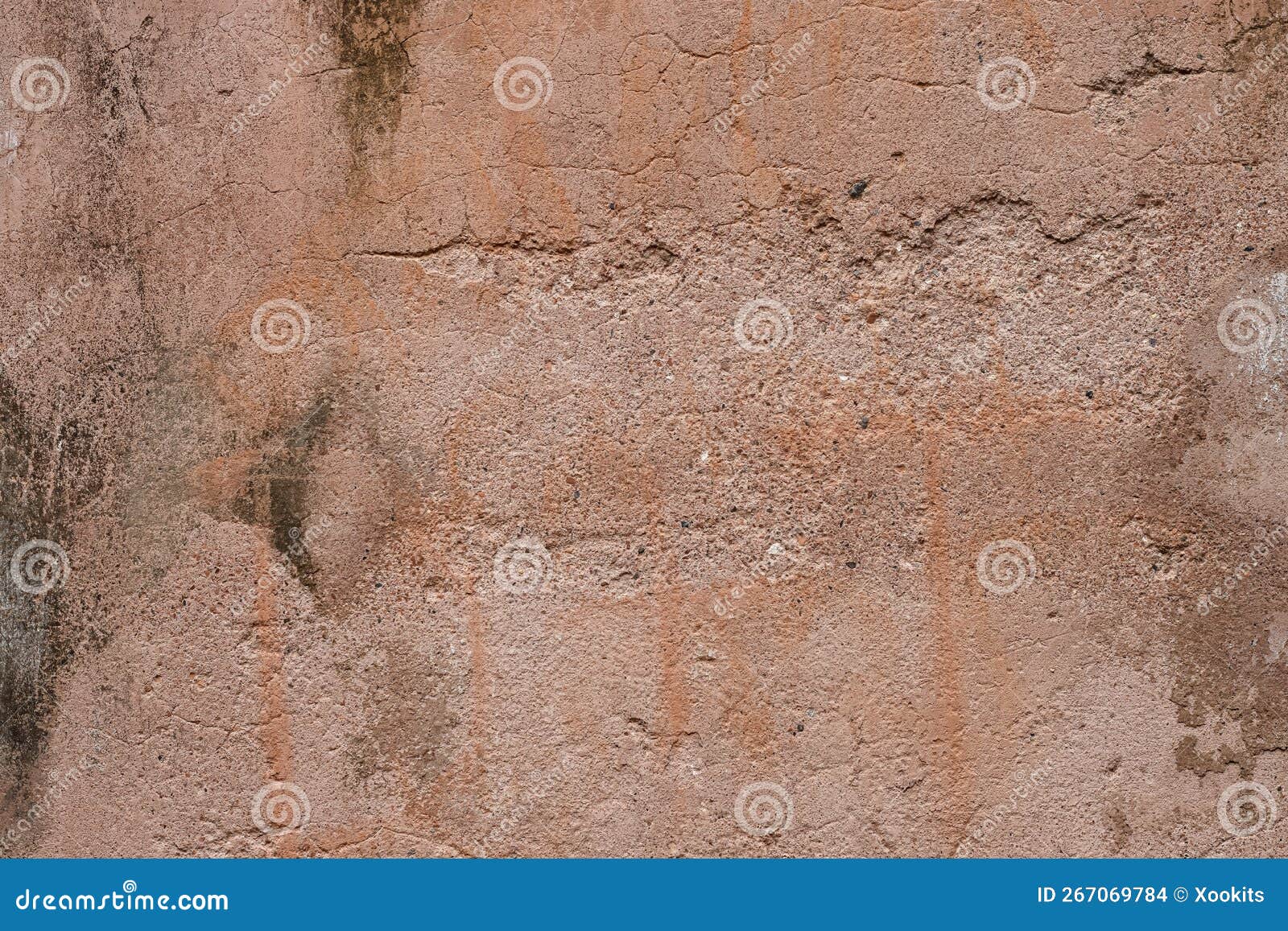 Brown Color Old Damaged Plaster Wall Surface for Texture Stock Photo