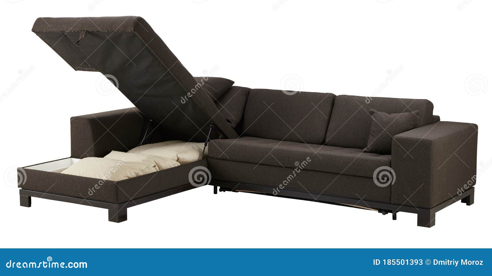 Brown corner couch bed stock image. Image of loveseat 185501393