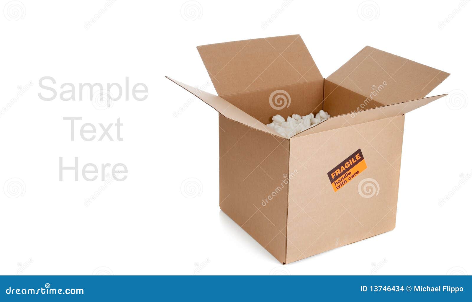 Brown Corrugated, Cardboard Moving Box on White Stock Photo Image of