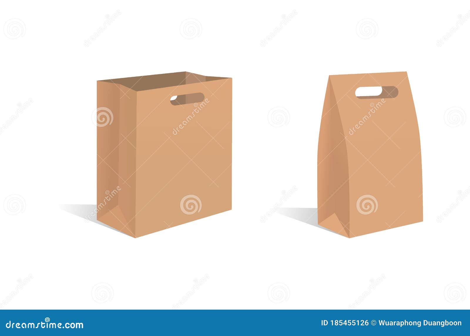 Download Brown Craft Paper Bag Packaging Template Isolated On White Background Packaging Template Mock Up Stock Vector Illustration Of Empty Mockup 185455126