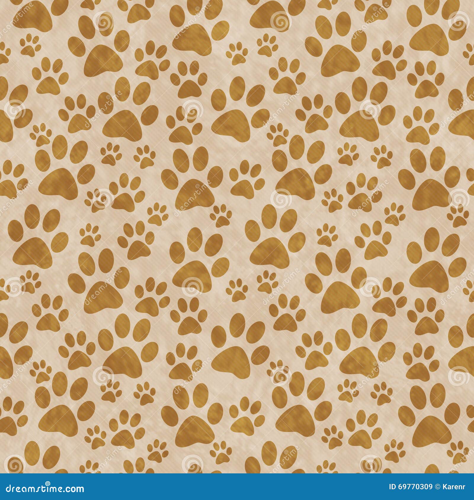 brown doggy paw print tile pattern repeat background