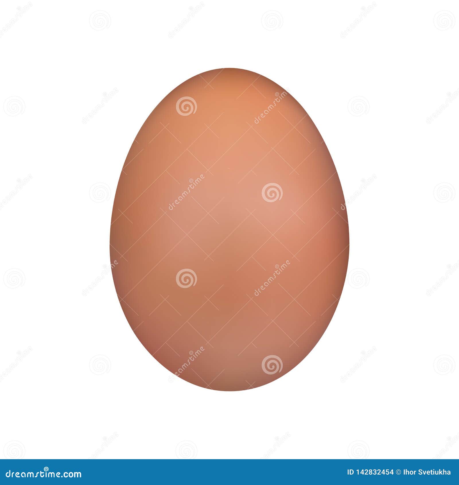 Brown Egg Chicken Egg Easter Symbol Vector Illustration Isolated On