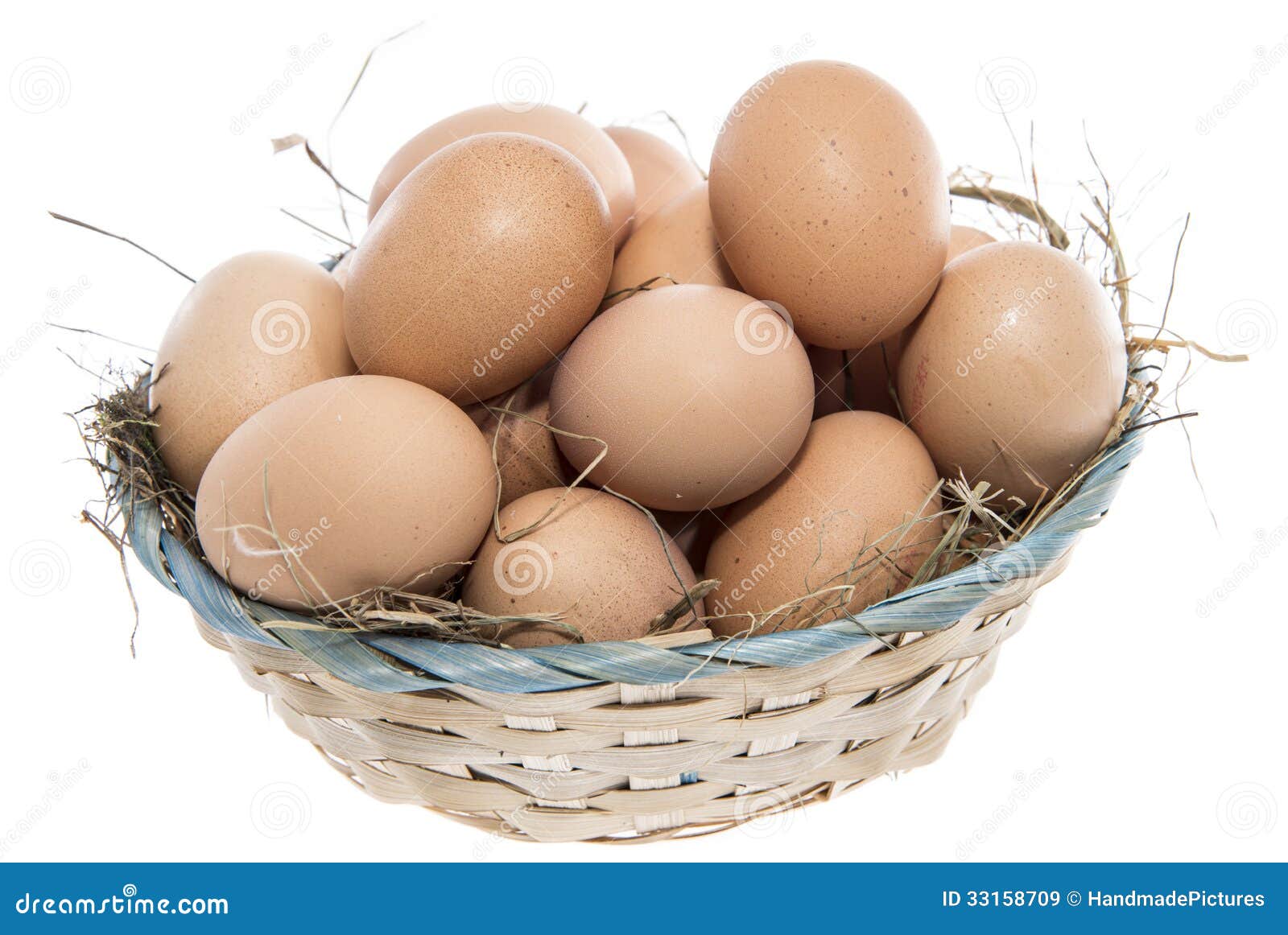 Isolated small package of duck eggs or white shell eggs. Organic