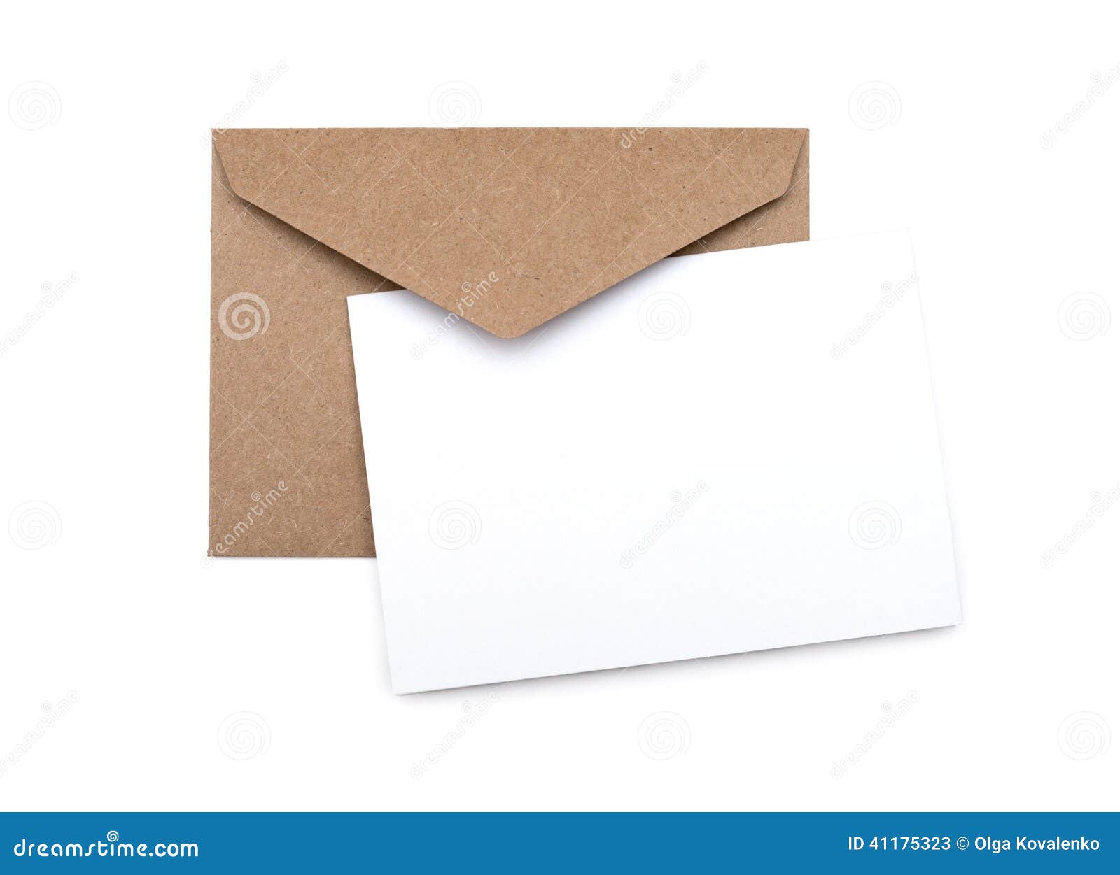 brown envelope with a blank white card