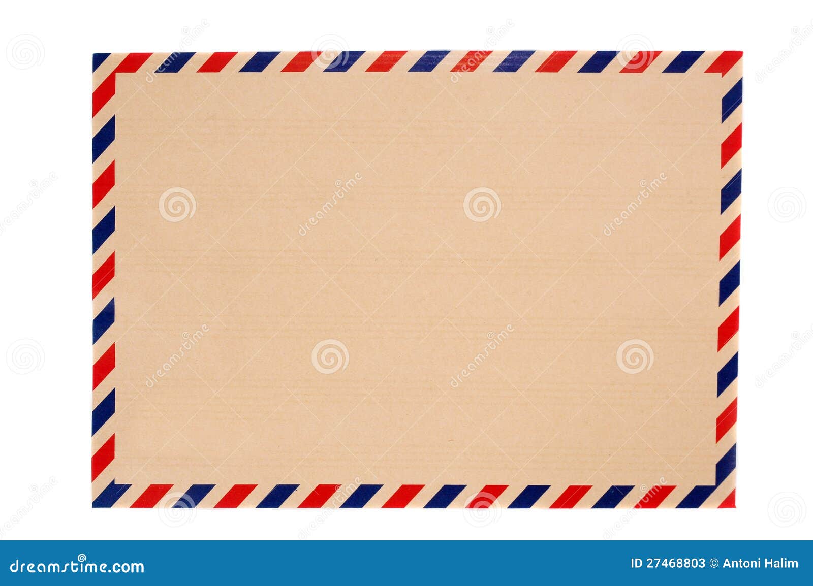 Brown Envelope with Blue and Red Striped Stock Image Image of concept