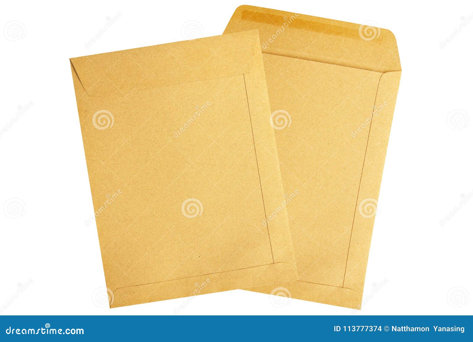 Brown Envelopes Document Isolated on White Stock Photo Image of close