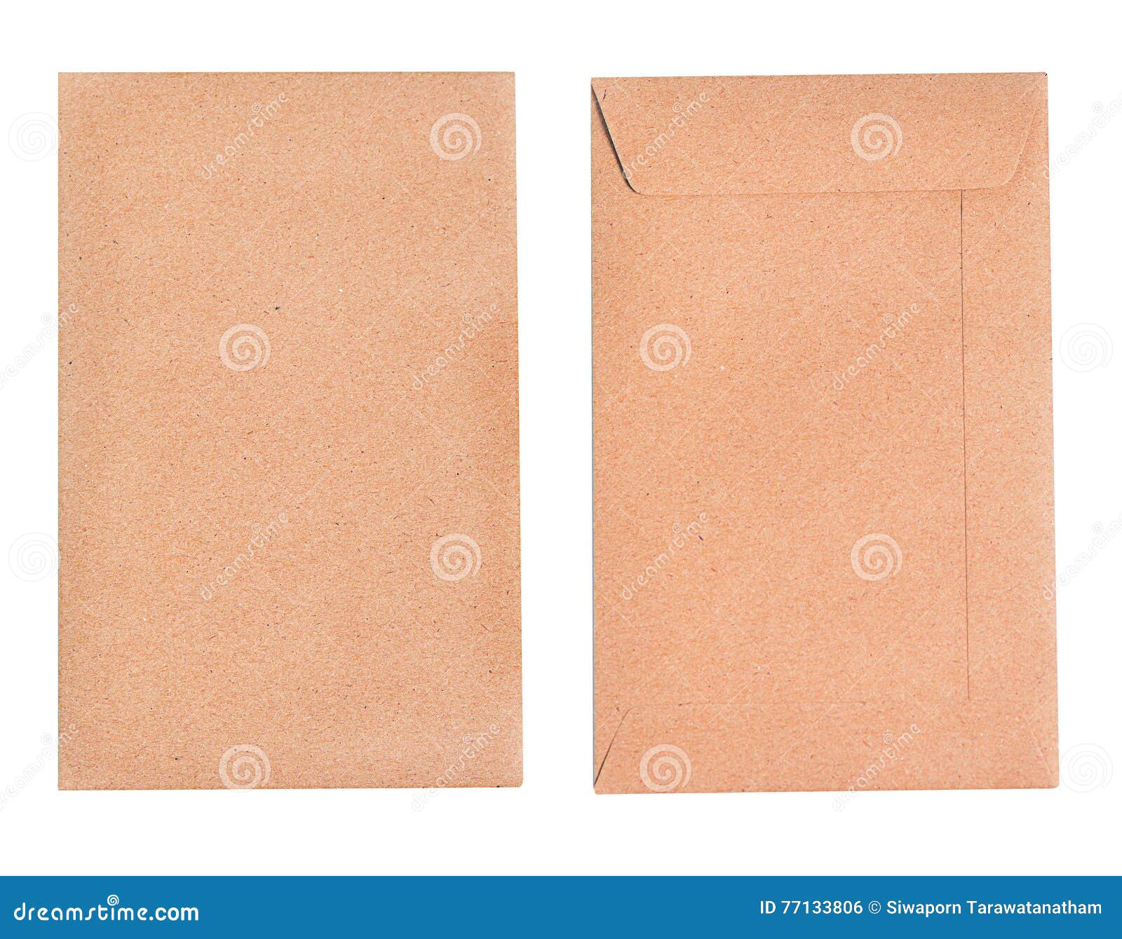 Brown Envelopes Isolated on White Background. Stock Photo Image of