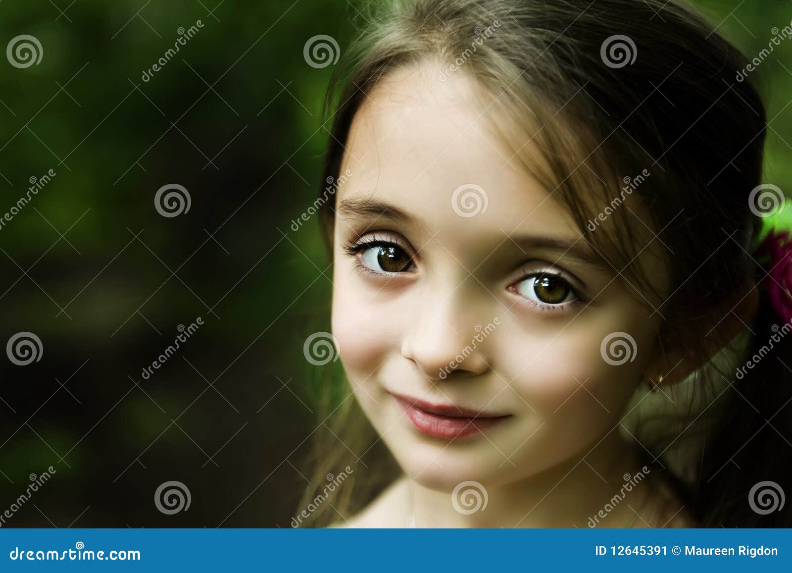 Brown eyed girl stock image. Image of head, 12645391