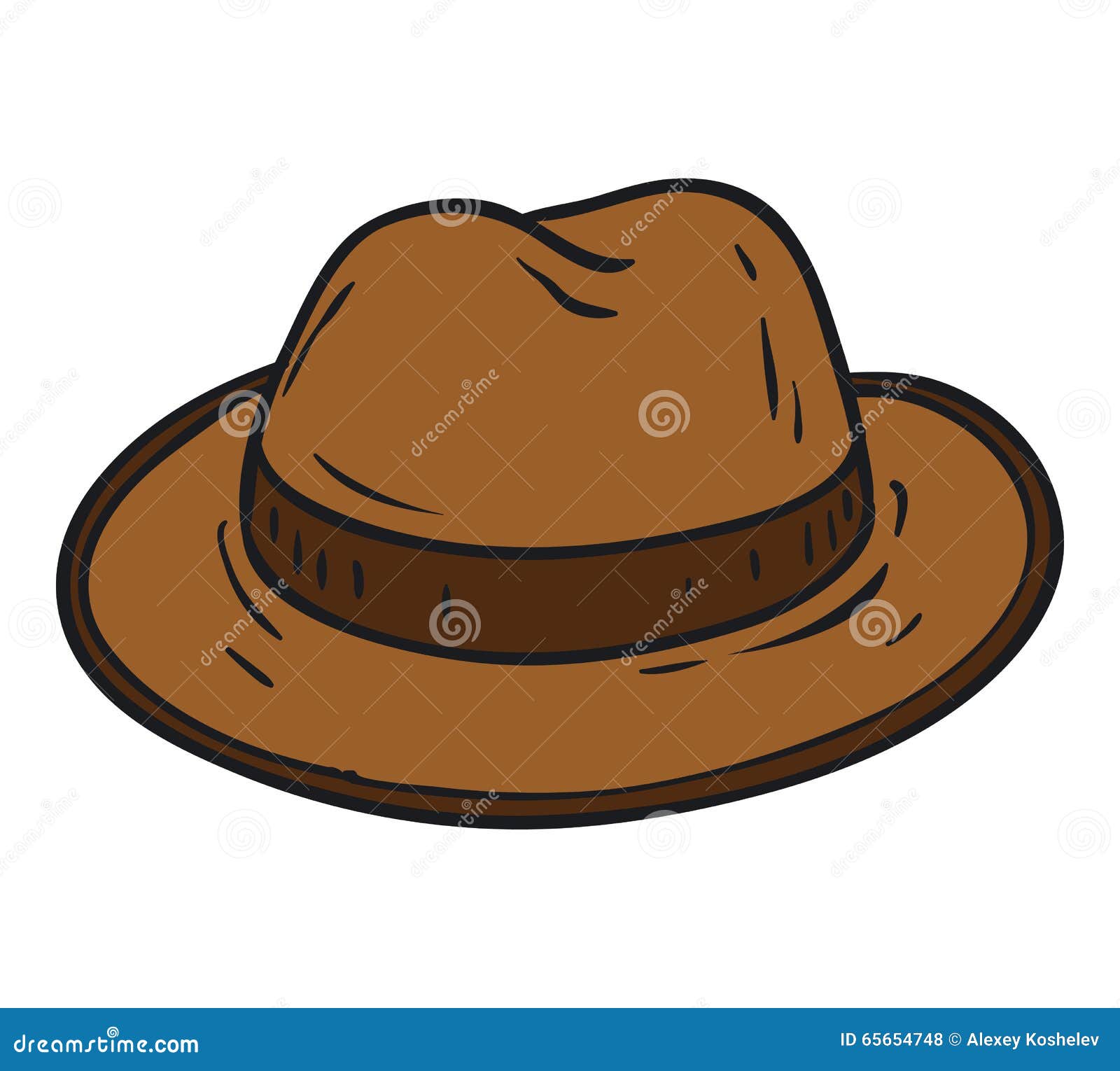 Brown Fedora Hat stock illustration. Illustration of modern - 65654748