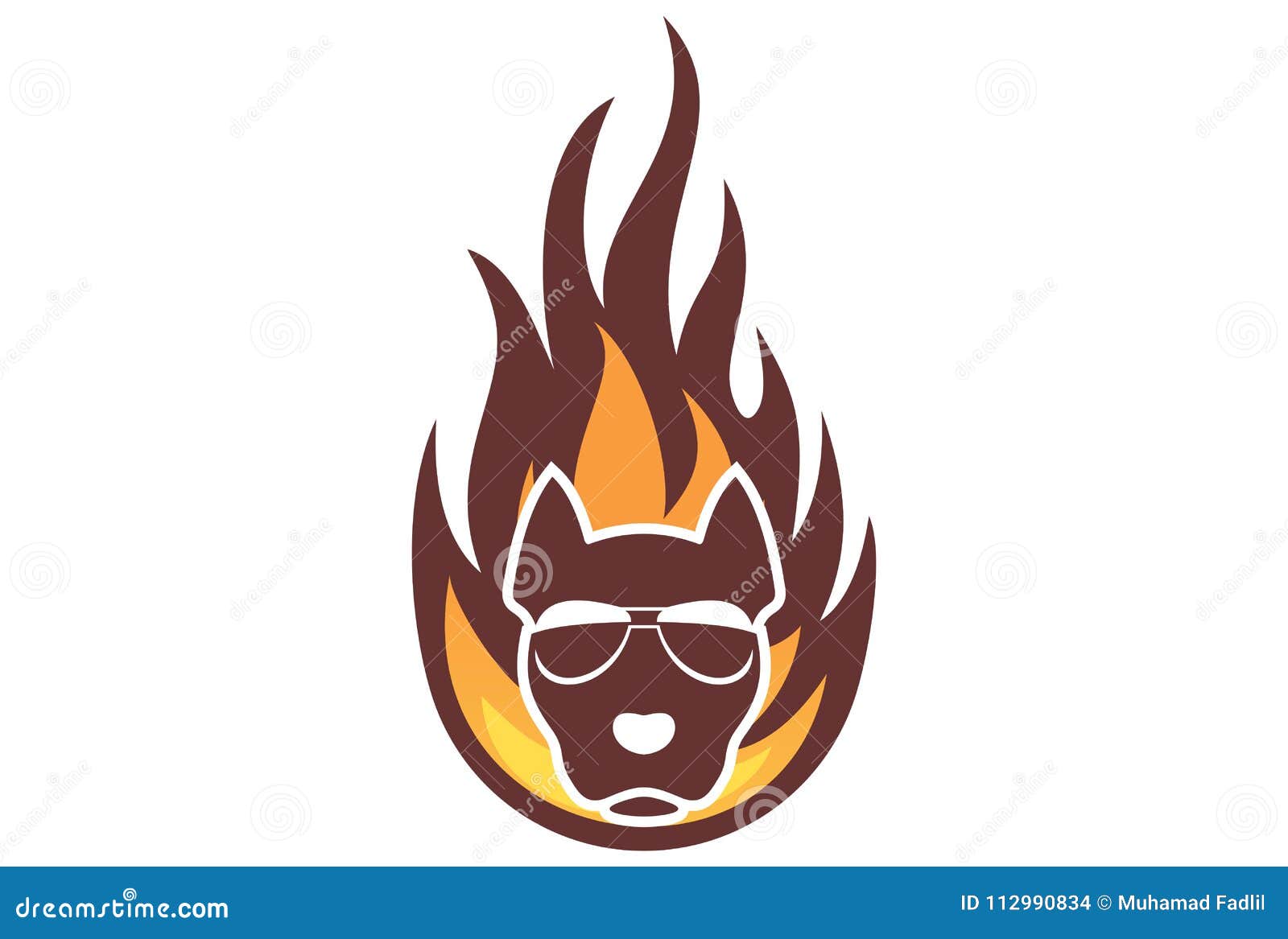 Brown fire dog logo stock vector. Illustration of logo 112990834
