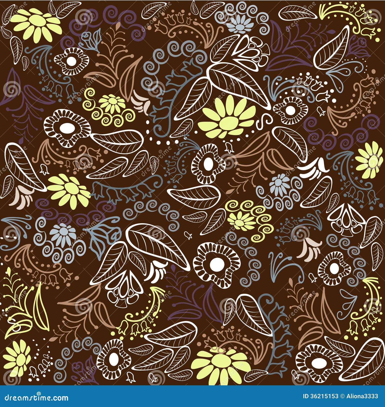 Brown flower pattern stock vector. Illustration of brown - 36215153