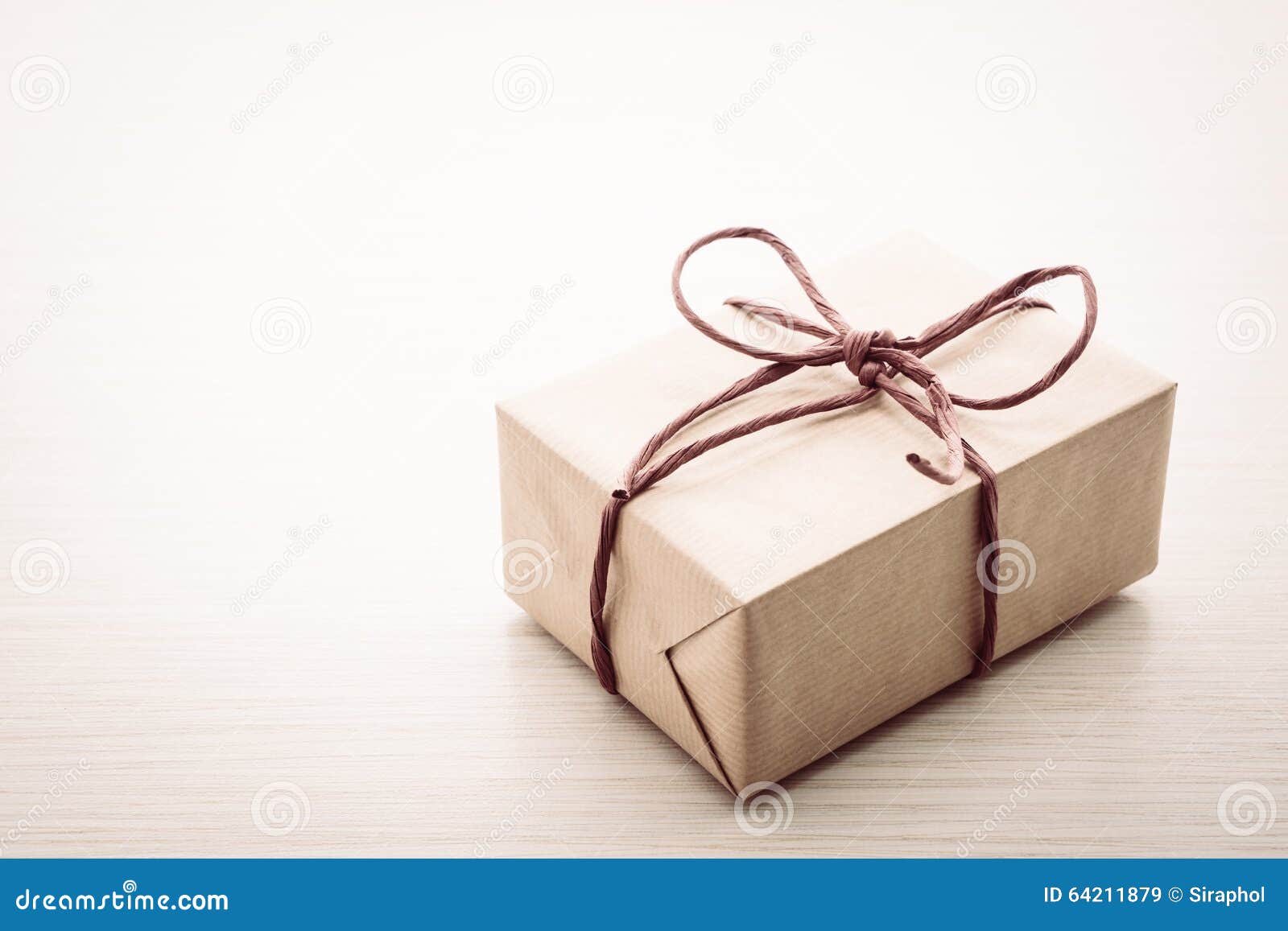 Brown gift box stock image. Image of present, vintage 64211879