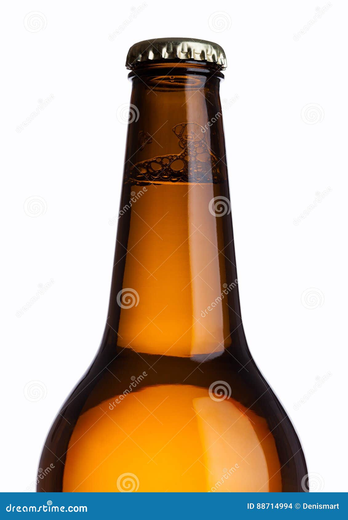 Brown Glass Beer Bottle with Yellow Cap Isolated Stock Photo Image of