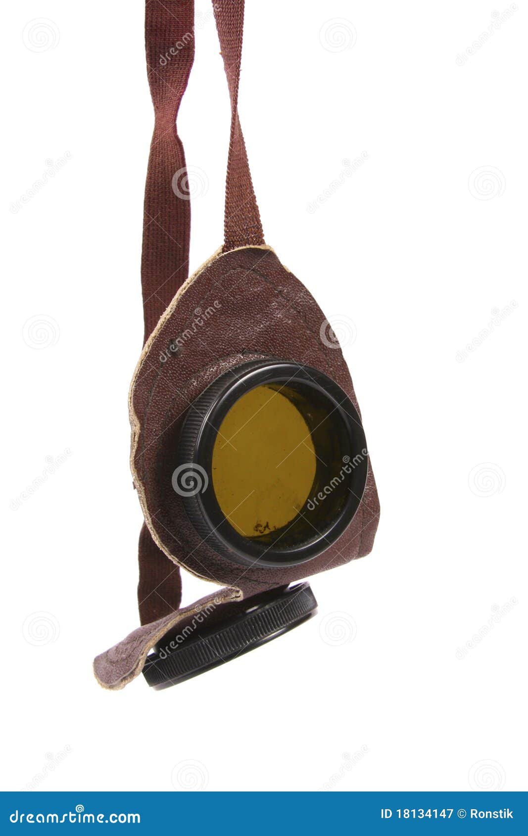 Brown Goggles Hanging on White Background Stock Image Image of