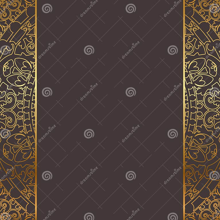 Brown and gold frame stock vector. Illustration of decorative - 31329740