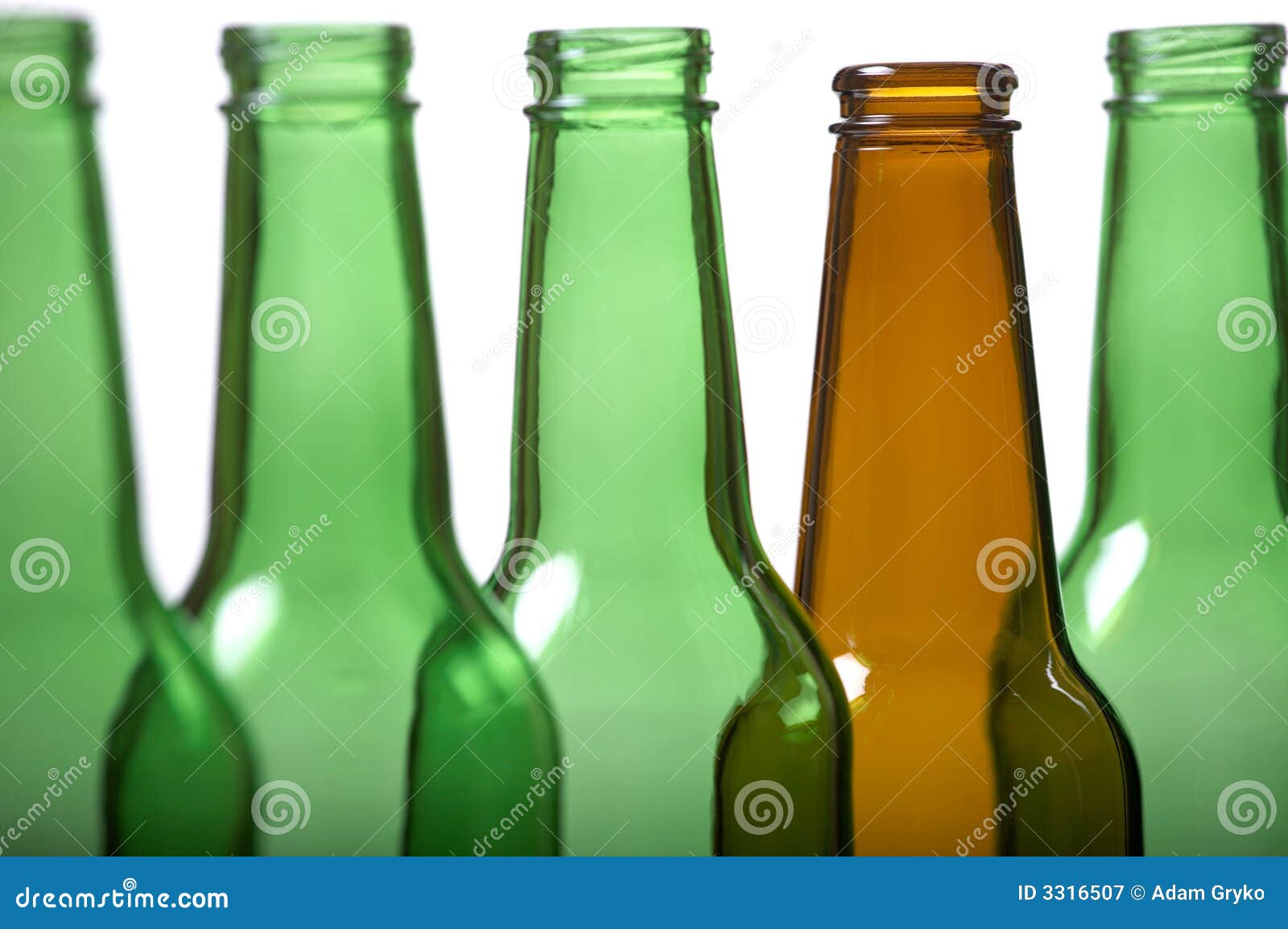 Brown and green bottles stock image. Image of bottle, objects 3316507