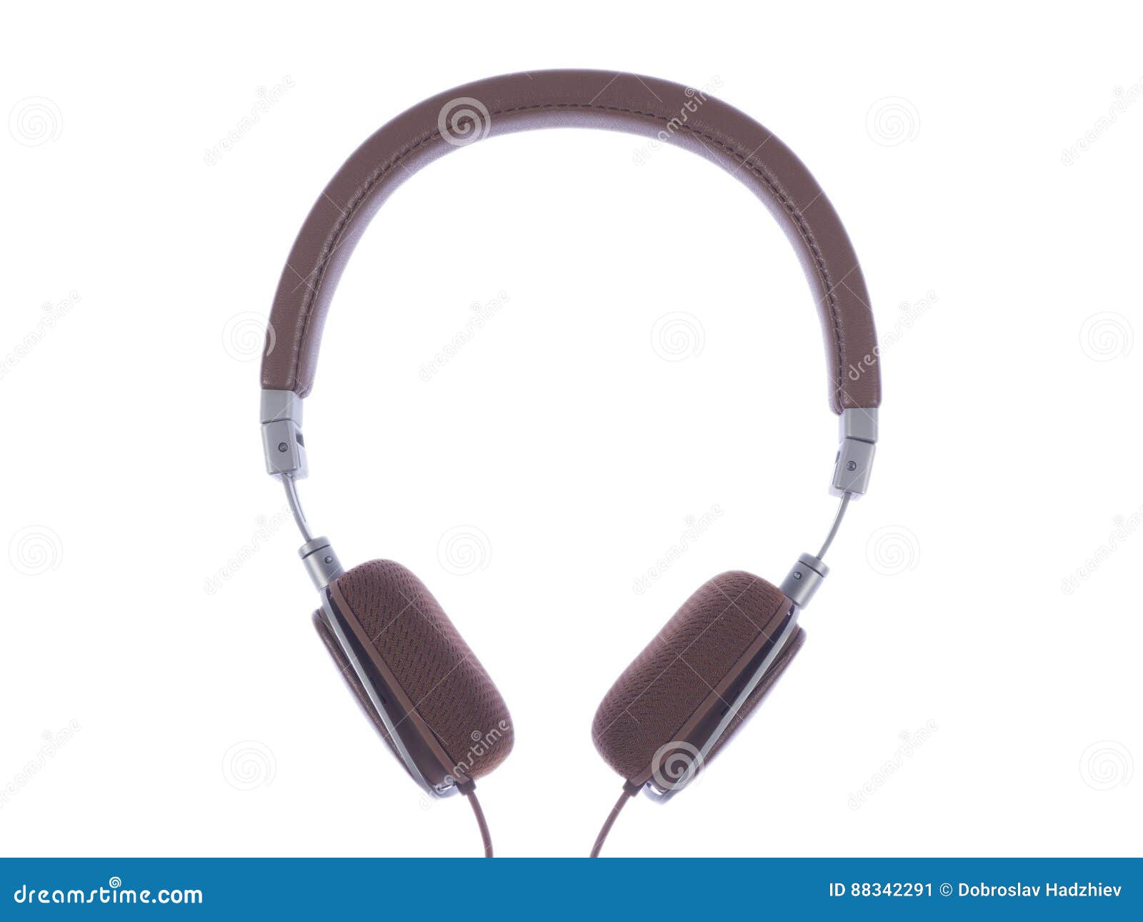 Brown Headphones on White Background Stock Image Image of headphone