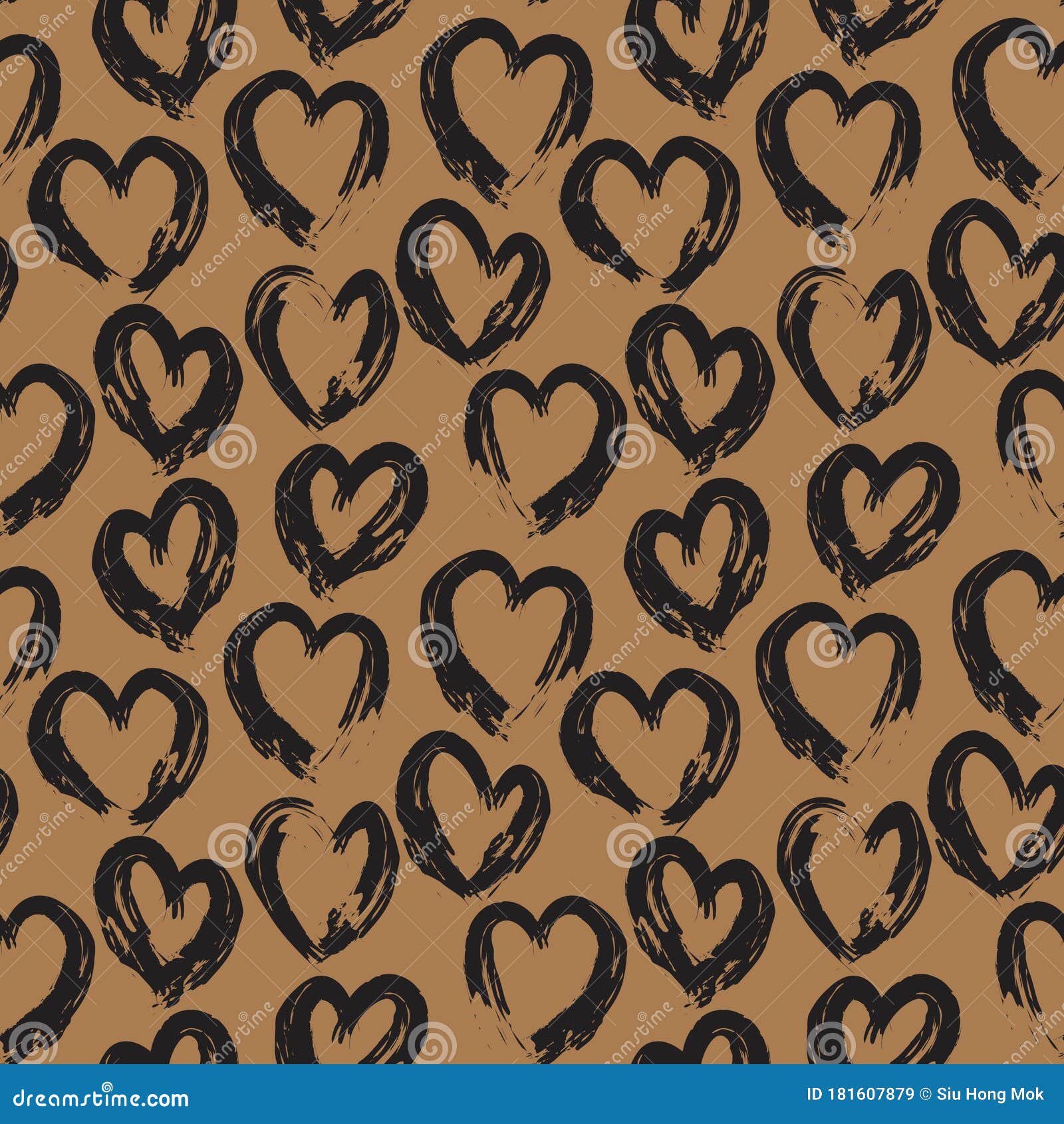 Brown Heart Shaped Valentineâ€™s Day Seamless Pattern Background Stock  Vector - Illustration of camouflage, cute: 181607879
