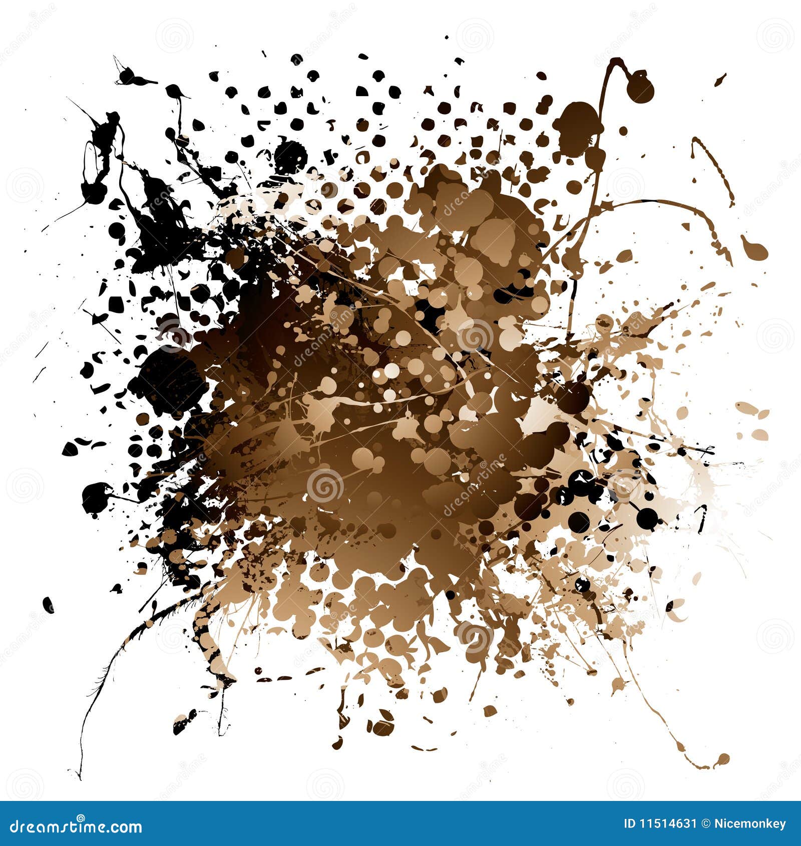 Brown ink splat stock illustration. Illustration of grunge 11514631