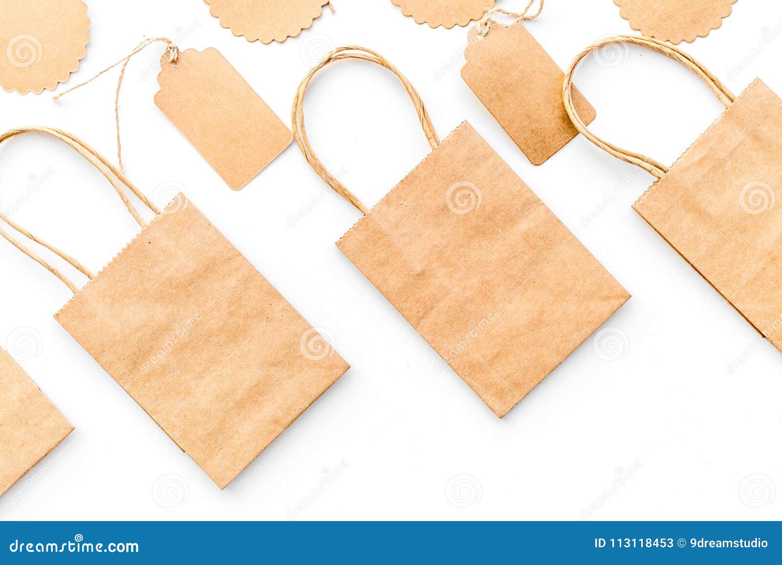 Download Brown Kraft Paper Bag For Shopping Near Price Tags On ...