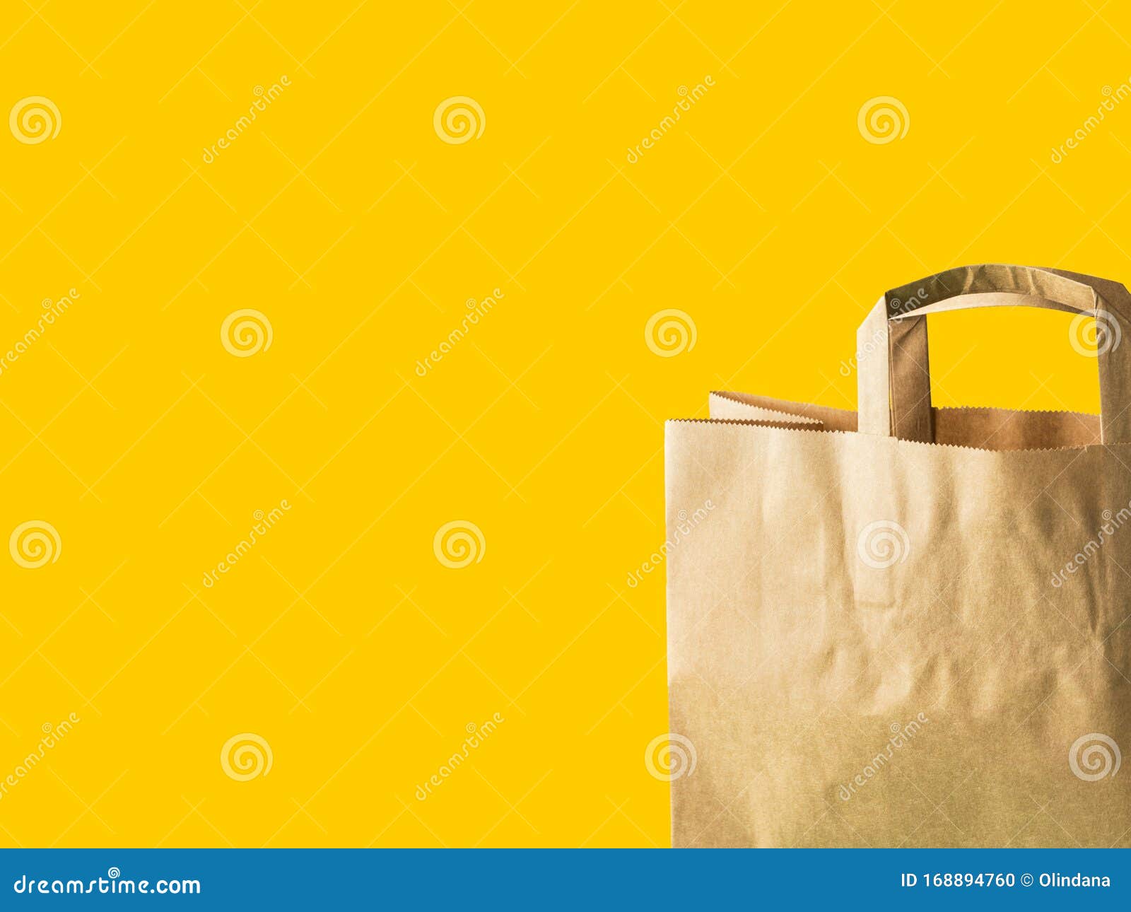 Download Brown Kraft Paper Grocery Shopping Bag On Yellow Background Plastic Free Zero Waste Stock Photo Image Of Pollution Mockup 168894760 Yellowimages Mockups