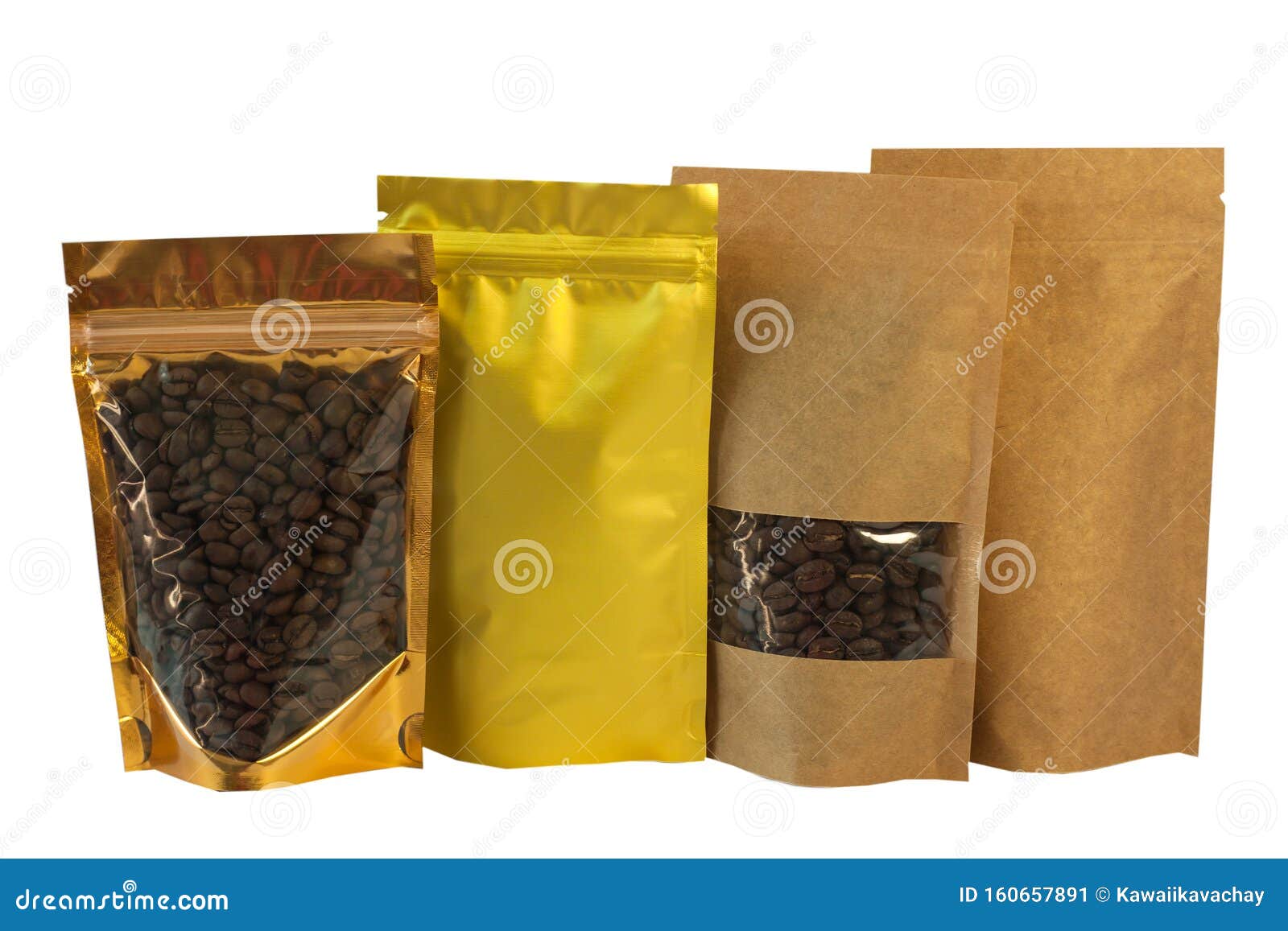 Download Brown Kraft Paper Pouch Bags Front View Isolated On A White Background Packaging For Foods And Goods Template Mock Up Stock Image Image Of Isolated Oolong 160657891