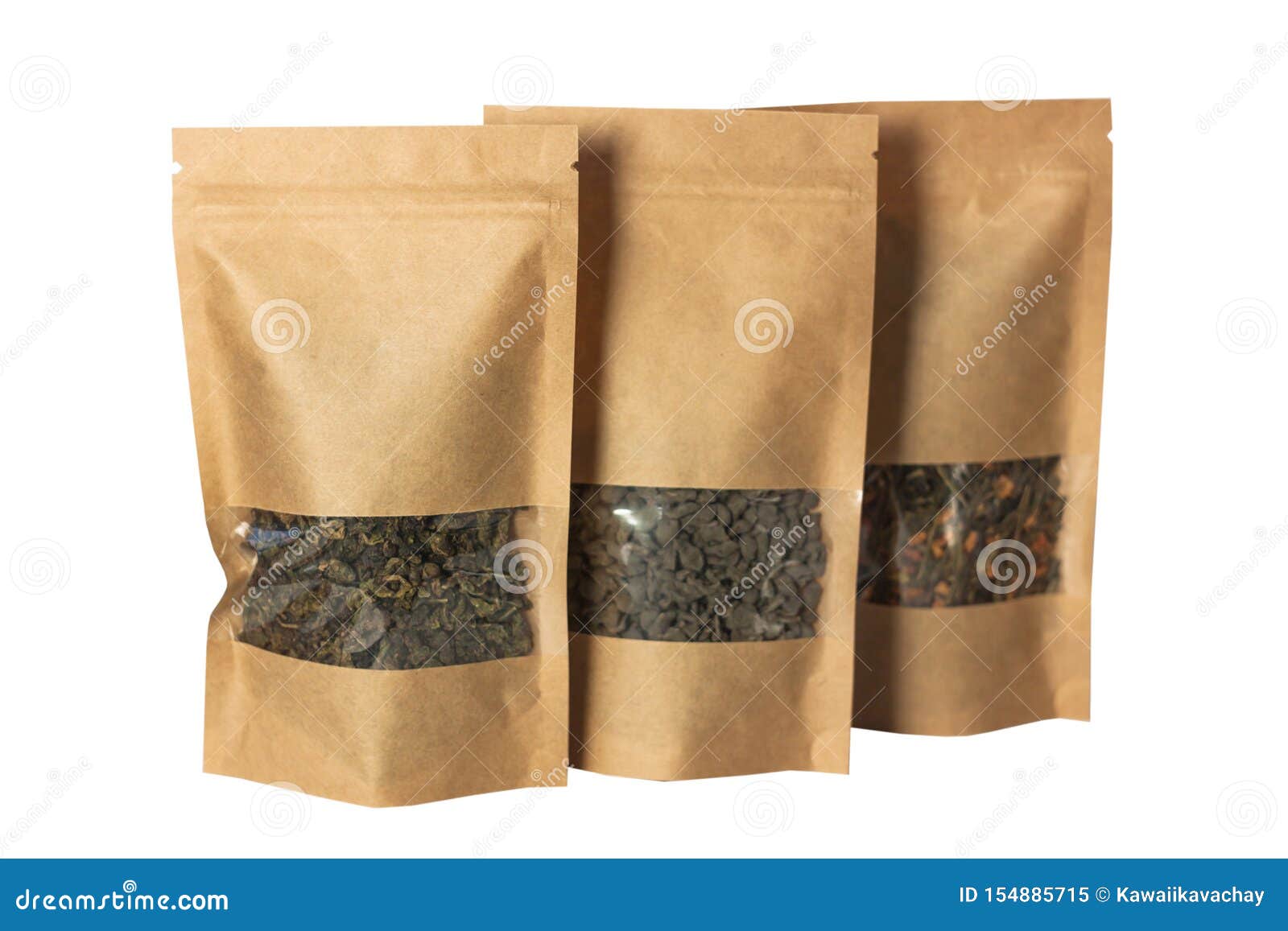 Download Brown Kraft Paper Pouch Bags Front View Isolated On A White Background Packaging For Foods And Goods Template Mock Up Stock Image Image Of Green Packaging 154885715