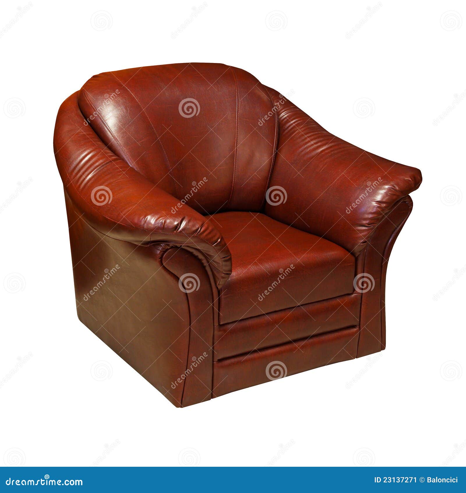 Brown leather armchair stock image. Image of retro, brown 23137271
