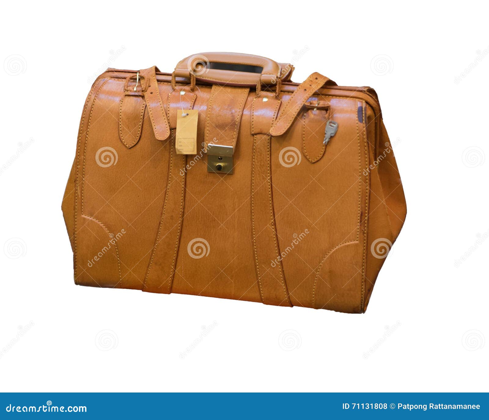 Brown leather bag stock photo. Image of leather, suitcase 71131808