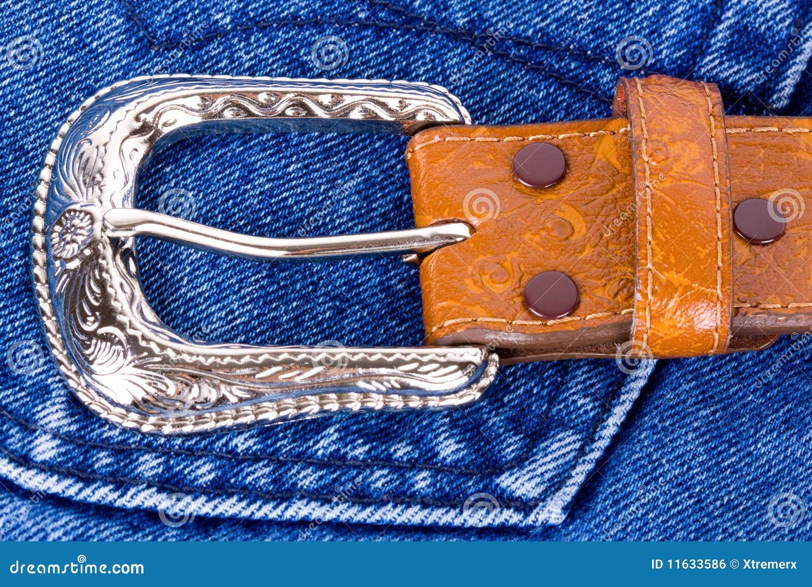 Brown Leather Belt on Blue Jeans. Stock Photo - Image of design, jeans ...