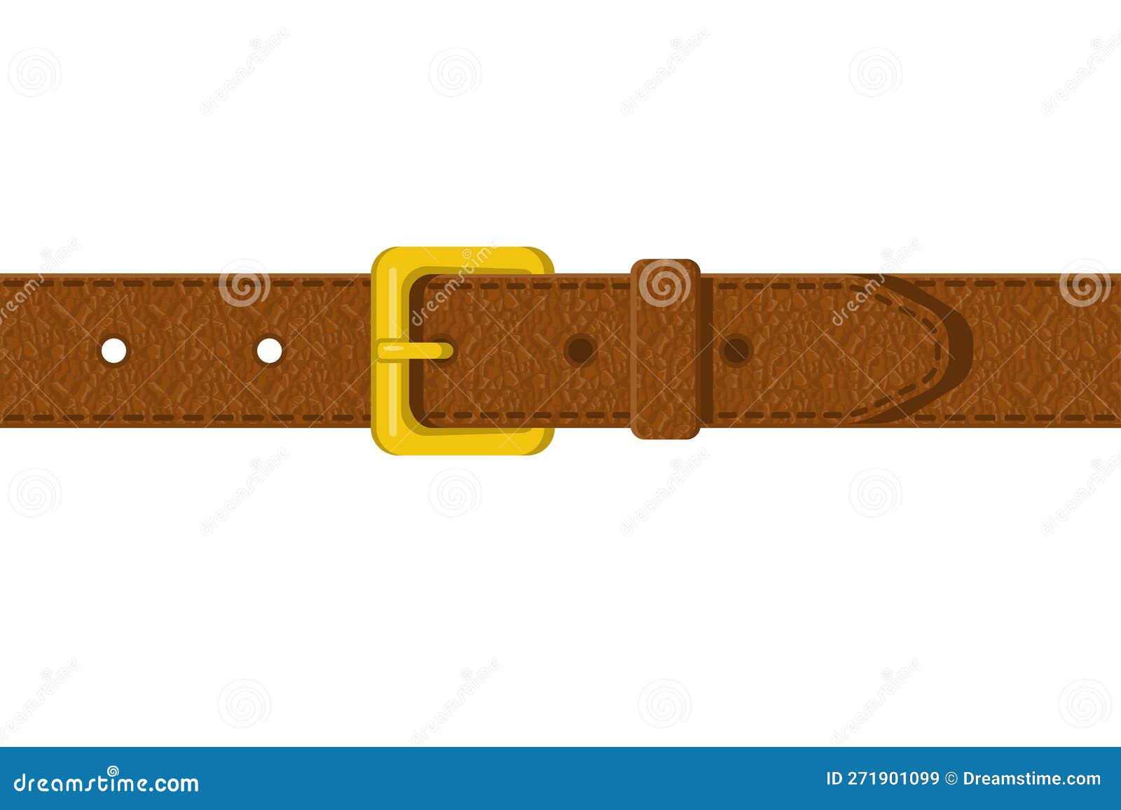Brown Leather Belt. Clothing Element Stylish Accessorie Stock Vector ...