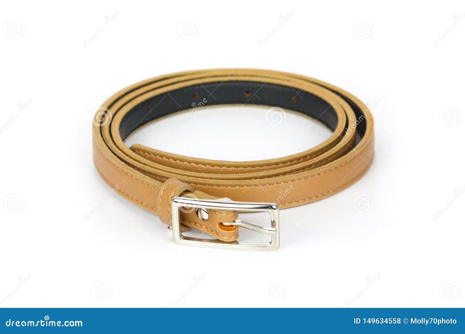 Brown Leather Belt Isolated on White Background Stock Photo - Image of ...