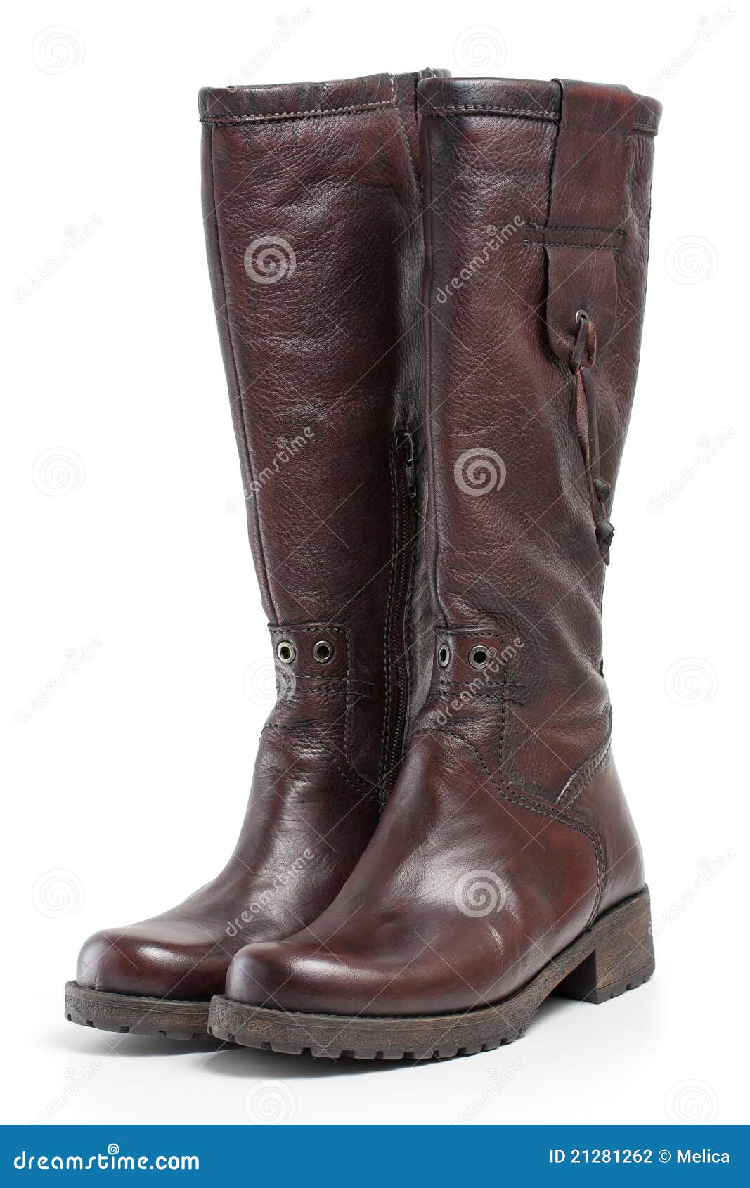 Brown leather boots stock photo. Image of boots, dark 21281262