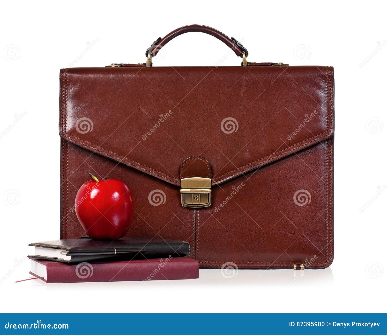 Brown leather briefcase stock photo. Image of finance 87395900
