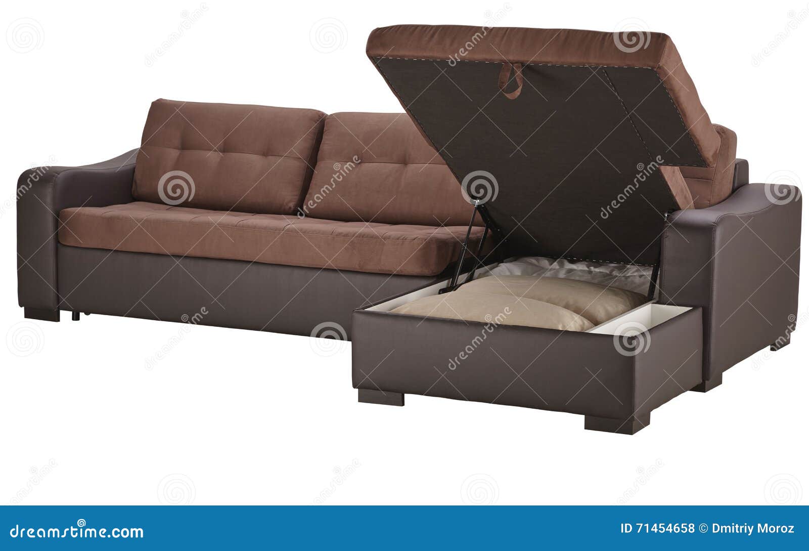 Brown Leather Corner Couch Bed Stock Photo Image of modern, furniture