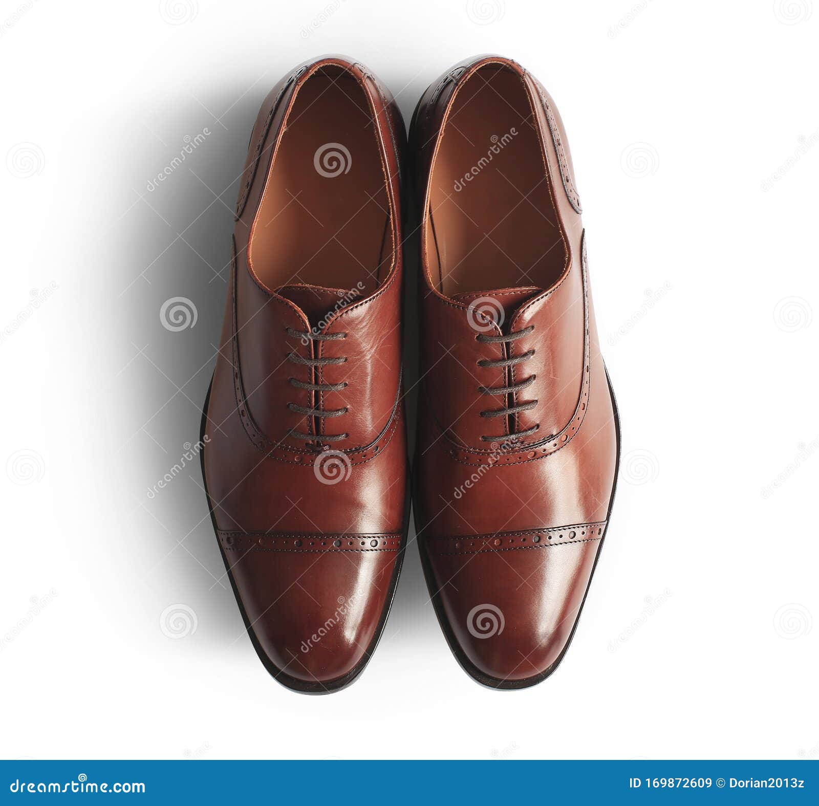 Brown leather men`s shoes stock image. Image of footwear - 169872609