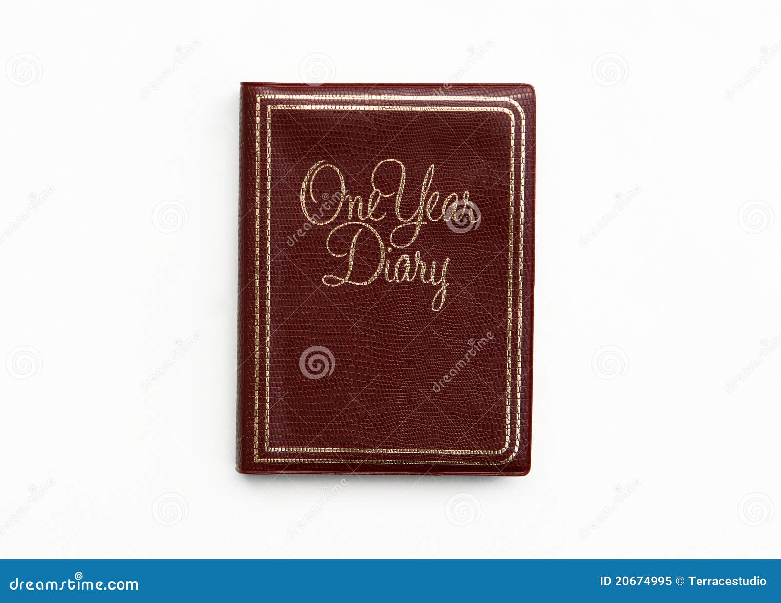 Brown Leather One Year Diary Note Book Stock Image Image of
