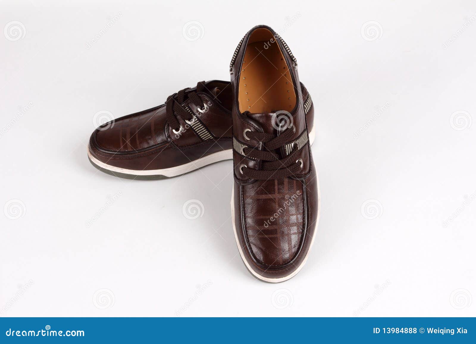 Brown leather shoes stock photo. Image of isolated, casual 13984888