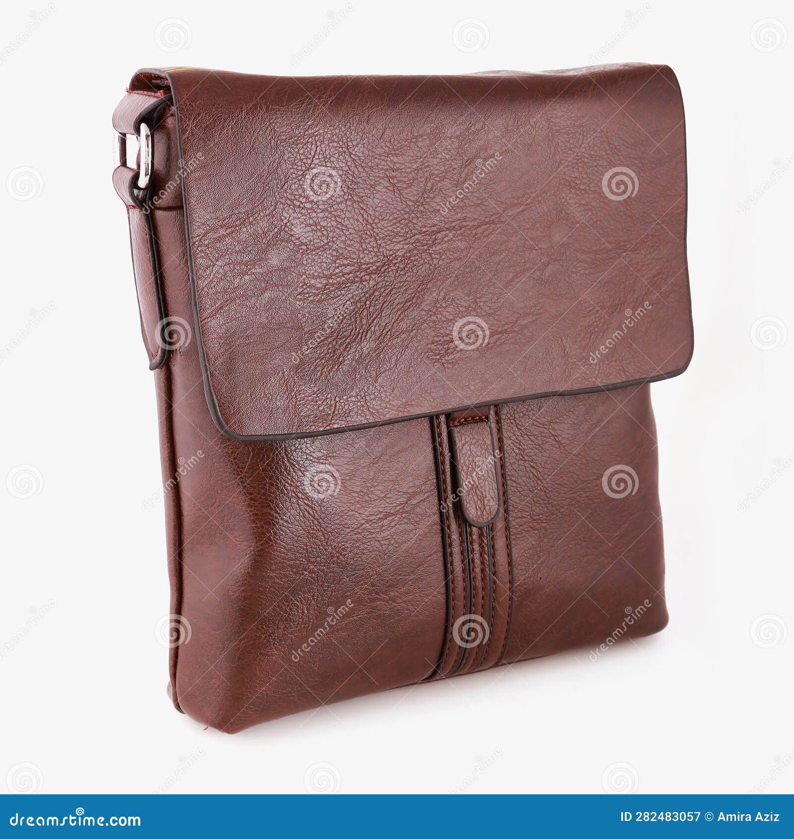 Brown Leather Shoulder Bag for Men Stock Image Image of modern
