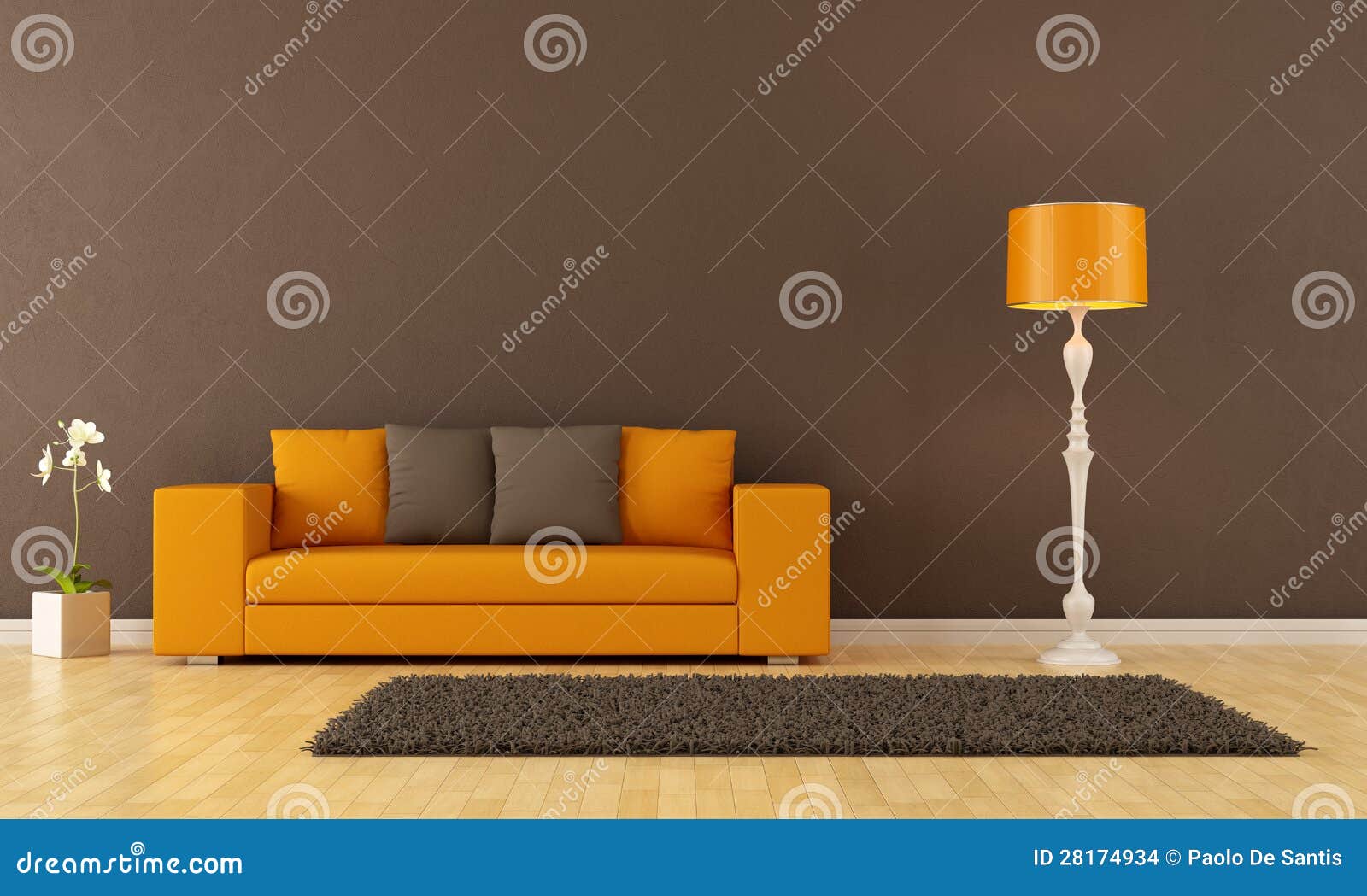 Brown Living Room Stock Images Image 28174934