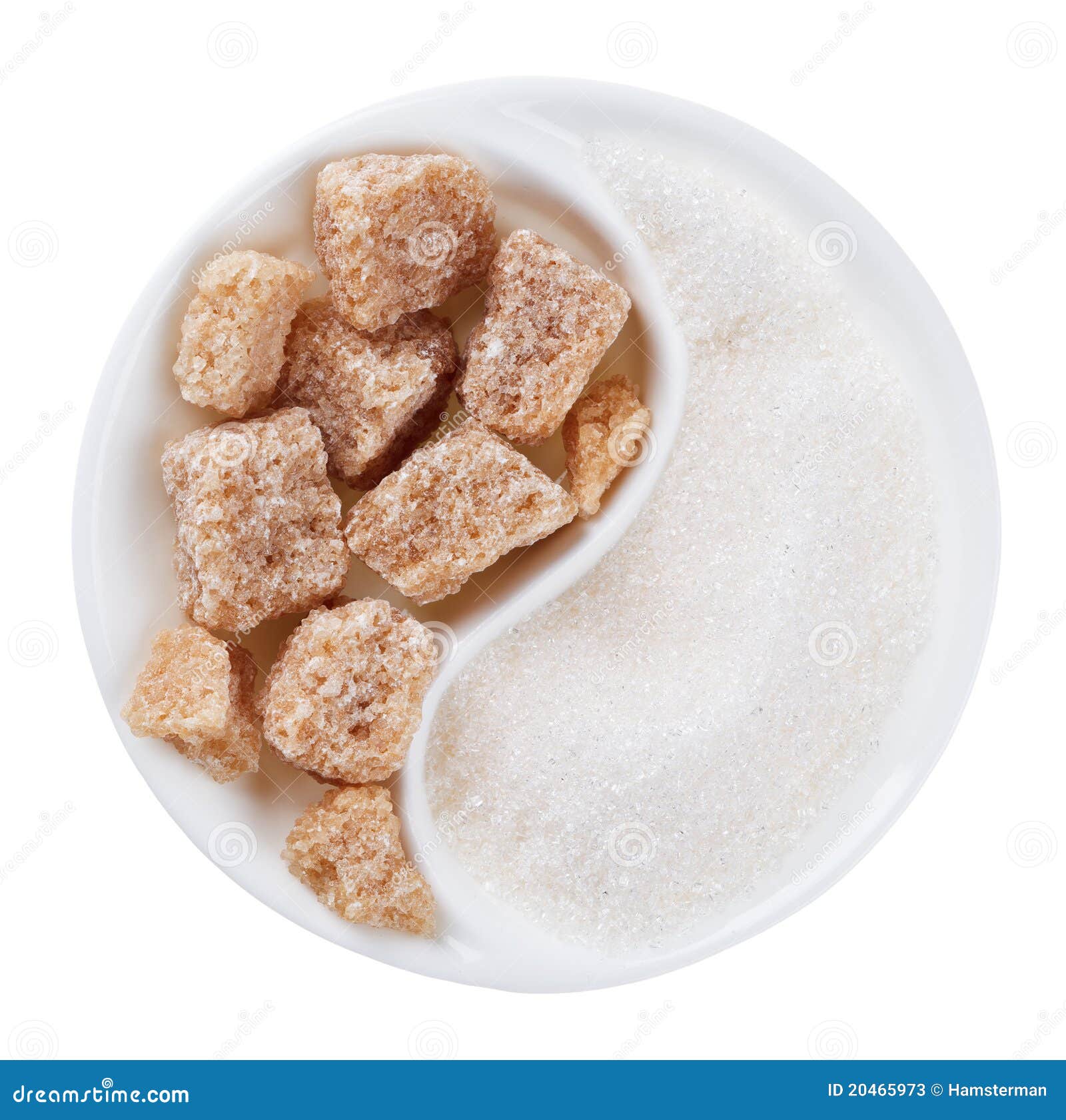 Brown Lump Cane Sugar Versus White One Stock Image Image of concept
