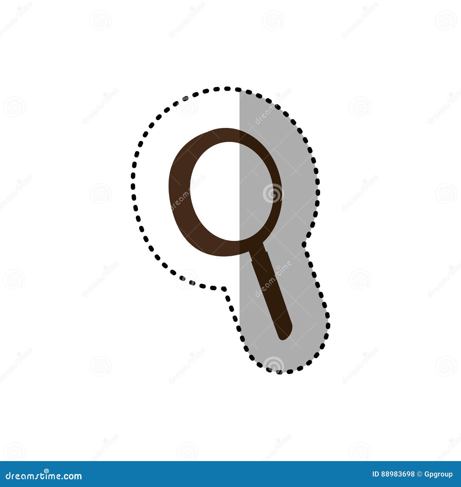 Brown Magnifying Glass Tool Icon Stock Illustration Illustration of
