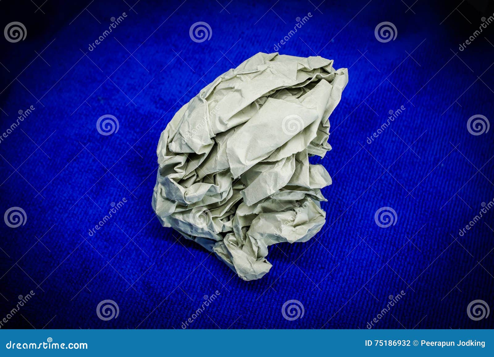 Brown Mail Paper Disastrously on Blue Fabric Stock Photo Image of