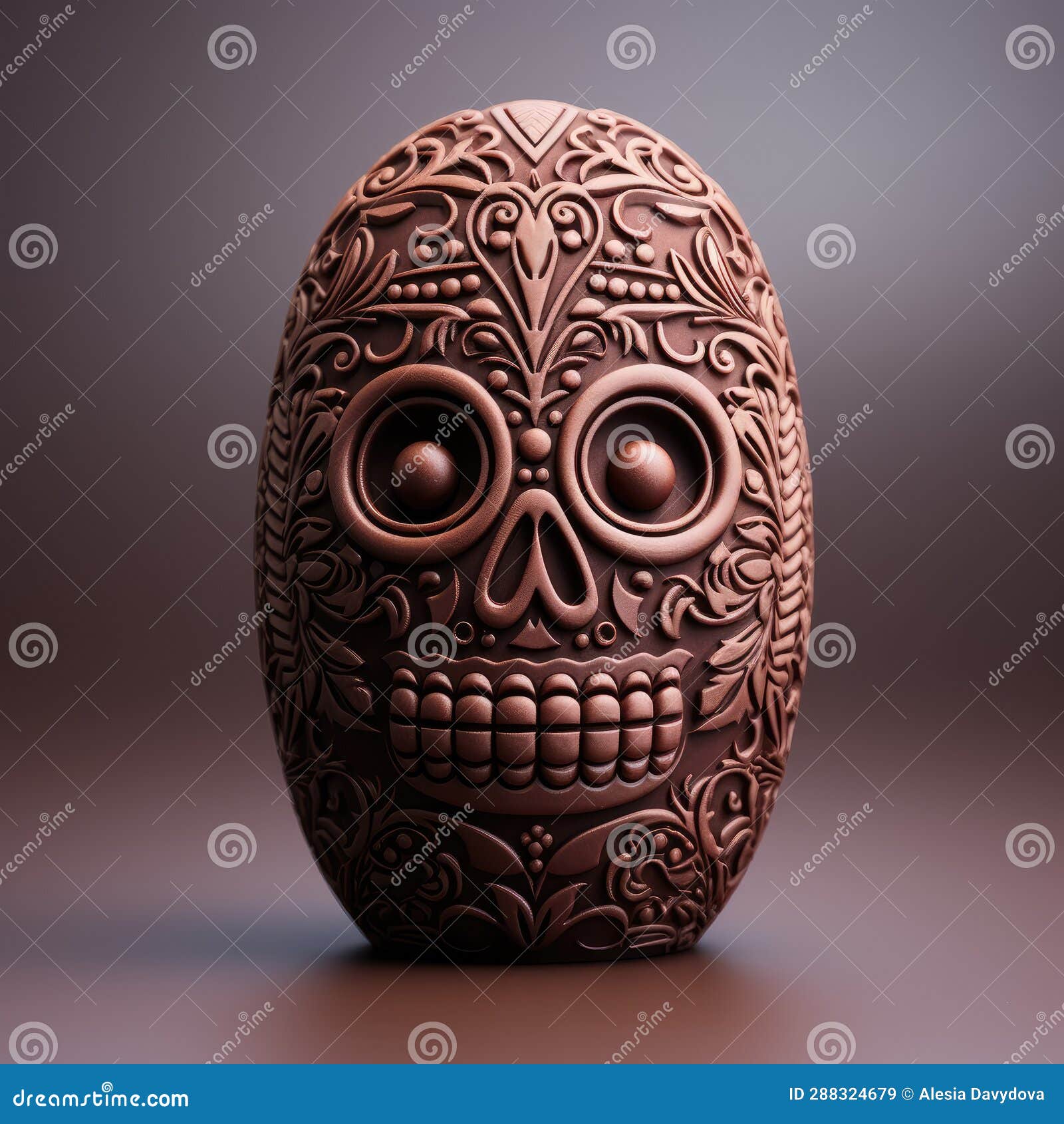 mexican aztec skull warrior Generative AI Stock Illustration