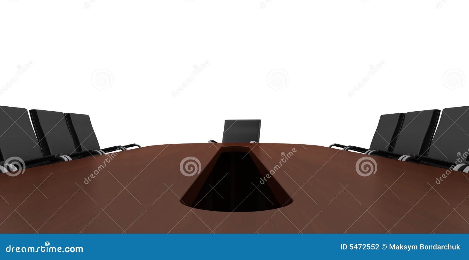 Brown Meeting Table with Black Chairs Isolated Stock Illustration Illustration of isolated