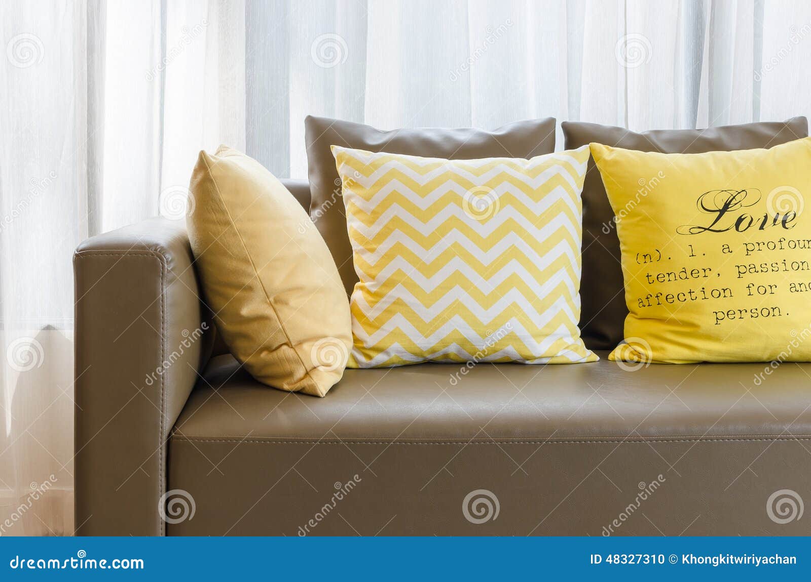 https://thumbs.dreamstime.com/z/brown-modern-sofa-yellow-pillows-living-room-48327310.jpg