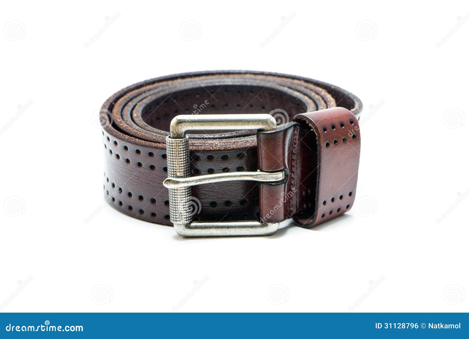 Brown Old Leather Belt stock photo. Image of messy, chrome 31128796